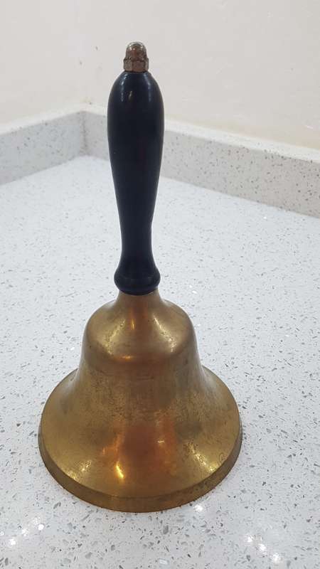 Vintage Brass Hand School Bell !!!