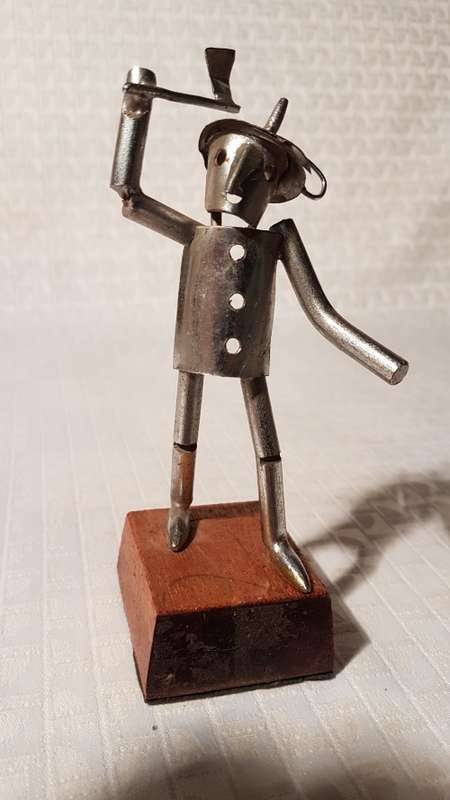 Two stunning metal art items (Wizard of Oz Tin Man and Matador and Bull)