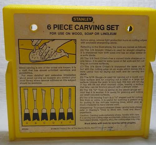 Stanley 6 piece carving set with sharpening stone (16-250)!