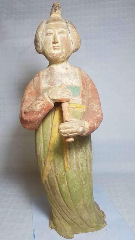 Lady holding a flute - vintage terracotta statue!!!