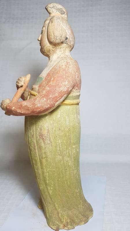 Lady holding a flute - vintage terracotta statue!!!