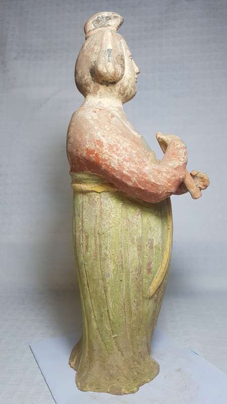 Lady holding a flute - vintage terracotta statue!!!