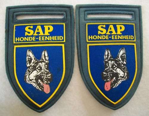 Tupperware Shoulder Flashes - Dog Unit - (ORIGINAL) - Pair in Afrikaans