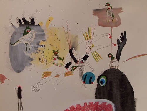 Marlise Keith - Excellent investment- Mixed media on paper  65cm x 54cm - 2009