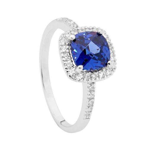 Tanzanite CZ Astor Cushion Cut Ring