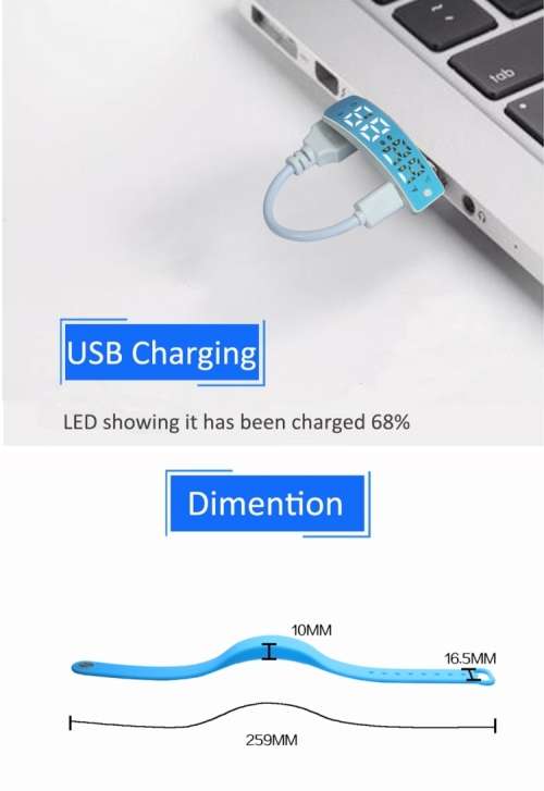 Fitness Tracker, Smart Wristband, Smart Bracelet, Pedometer, W5S Silicone - BLUE