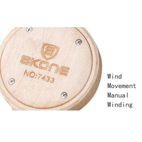 SKONE 1082 LADIES WOODEN WATCH - Ebony with matching face and gold trim