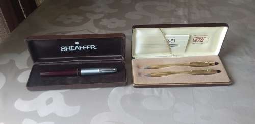Vintage Cross pen and pencil set, Sheaffer pen