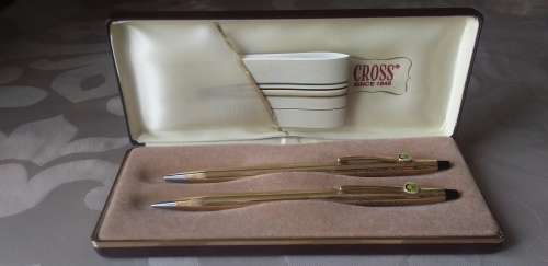 Vintage Cross pen and pencil set, Sheaffer pen