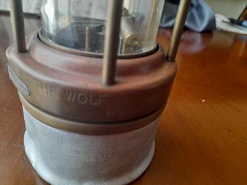 Vintage The wolf safety lamp, miners
