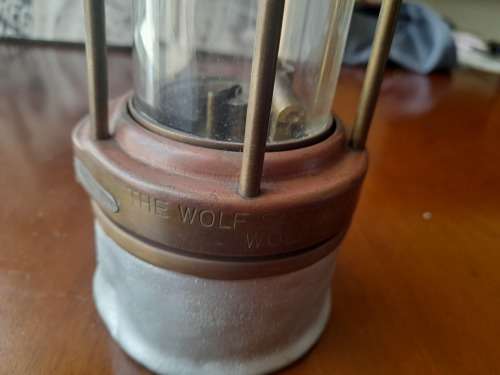 Vintage The wolf safety lamp, miners