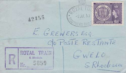 6D 1953 CENTRAL AFRICAN RHODES CENTENARY EXHIBITION