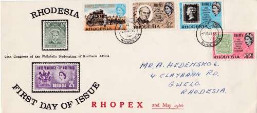 PHOPEX 1966 - 28TH CONGRESS OF THE PHILATELIC FEDERATION OF SA - RHODESIA
