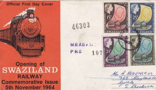 OPENING OF SWAZILAND RAILWAY COMMEMORATIVE ISSUE 1964