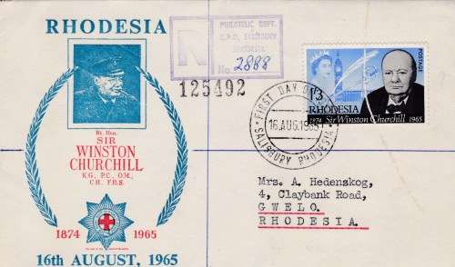 FDC 1965 RHODESIA - SIR WINSTON CHURCHILL
