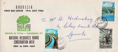 1965 RHODESIA WATER CONSERVATION FDC