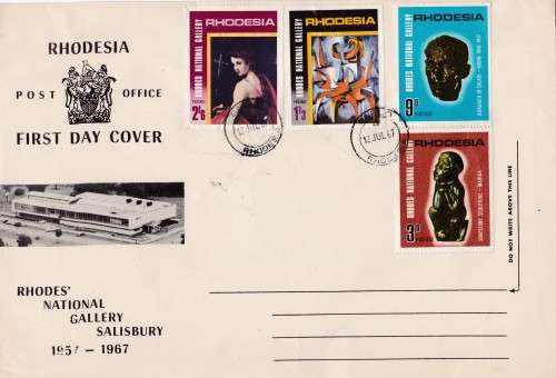RHODES NATIONAL GALLERY SALISBURY FDC 1967 RHODESIA