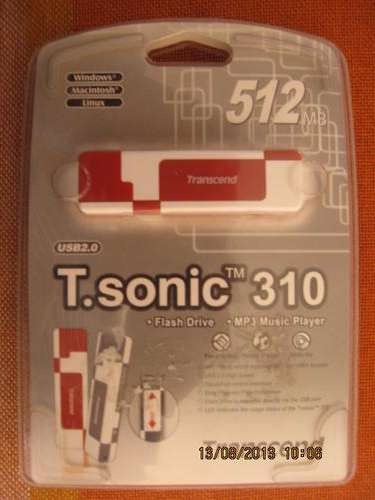 TRANSCEND 512MB FLASH DRIVE AND MP3 PLAYER.