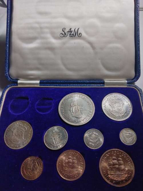 1952 SA Short Proof set in Original Mint Box, NO Gold