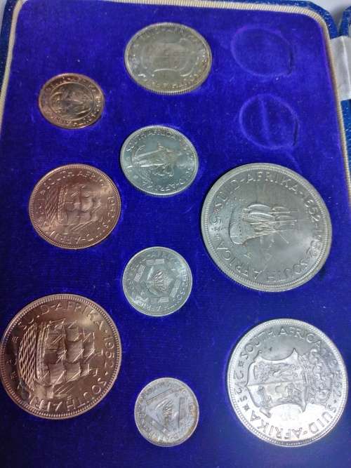 1952 SA Short Proof set in Original Mint Box, NO Gold