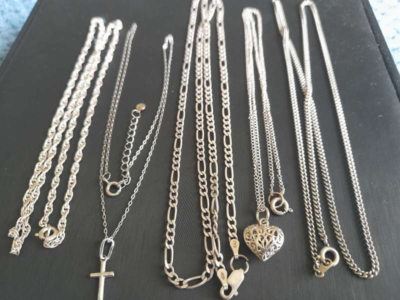 Lot of 5 Sterling Silver Chains