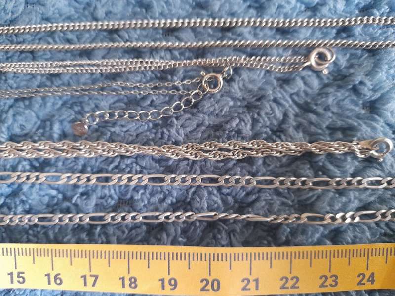 Lot of 5 Sterling Silver Chains