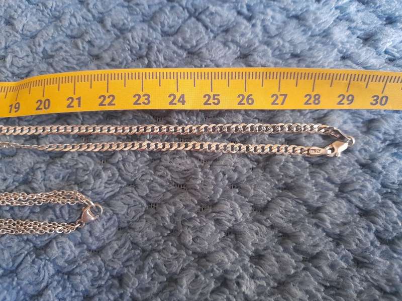 Lot Sterling Silver Chains