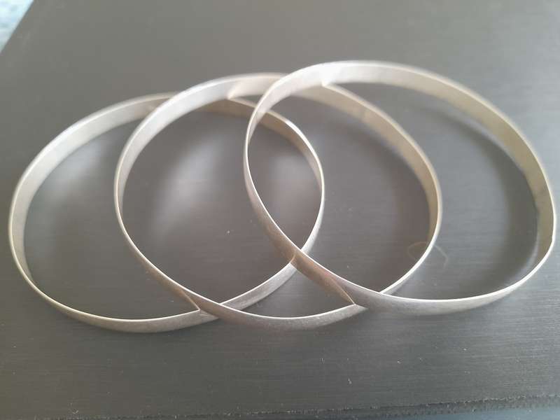 Lot Sterling Silver Plain Bangles