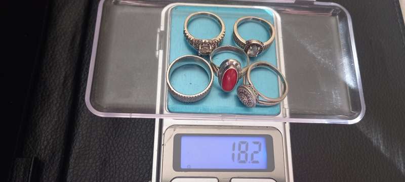Lot of 5 Sterling Silver Rings /1/