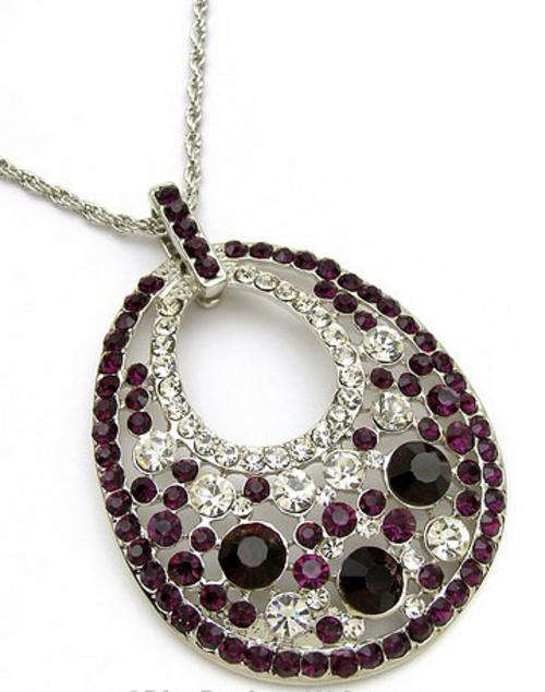 Too beautiful for words! Purple crystal pendant and chain.