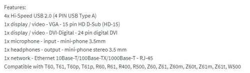 NEW!!! LENOVO THINKPAD Advanced Mini Docking Station with NEW Lenovo 90W 20V Charger!!!
