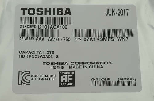 NEW - Toshiba 1.0TB - 3.5" HDD for desktop or external enclosure!!! (Package opened to test)
