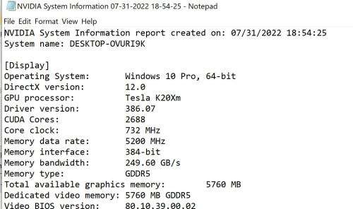 Nvidia K20X GPU - 6GB - DDR5