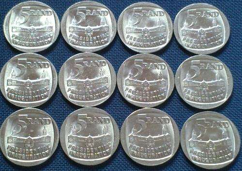 12 x 1994 Presidential Inauguration R5.00 coins - Excellent Condition !!! - Bid per coin!