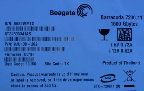 Seagate Barracuda 1500GB - SATA 3.5" HDD - Excellent condition!!!