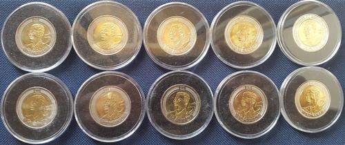 10 x 2008 Mandela Birthday R5.00 coins - Uncirculated & Encapsulated!!! Bid per coin for the lot!!!