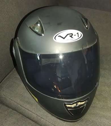 VR1 Motorcycle Helmet, Dark Grey, Flip up with Extra clear visor XS