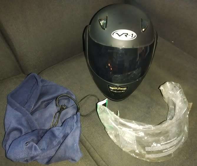 VR1 Motorcycle Helmet, Dark Grey, Flip up with Extra clear visor XS