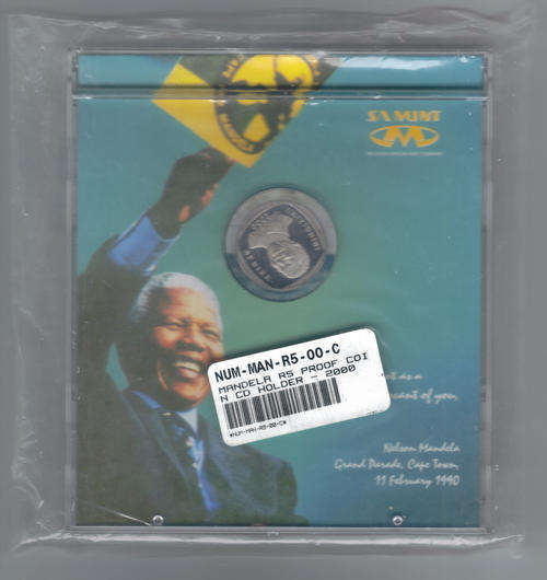2000 Mandela R5 Proof coin in CD Holder