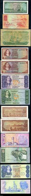 SOUTH AFRICA -BANK NOTE COLLECTION  INCLUDES BIG R50 NOTE.