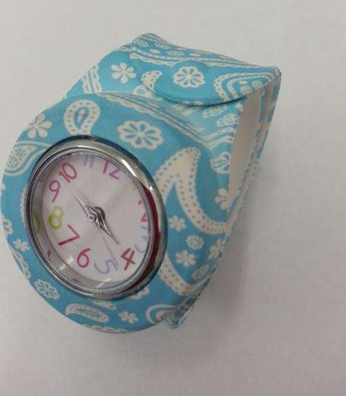 Large Slap Watch â Blue & White Paisley