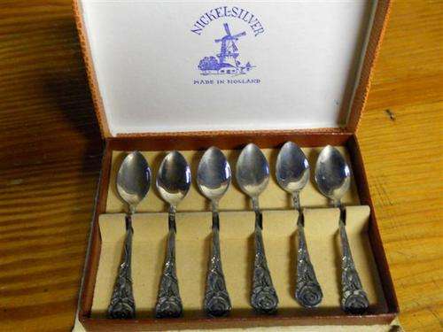 SILVER PLATED TEASPOONS - NICKEL SILVER HOLLAND **Nice**