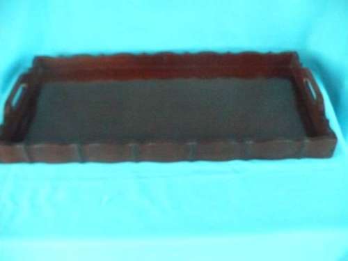 VINTAGE IMBUIA LINENFOLD TRAY