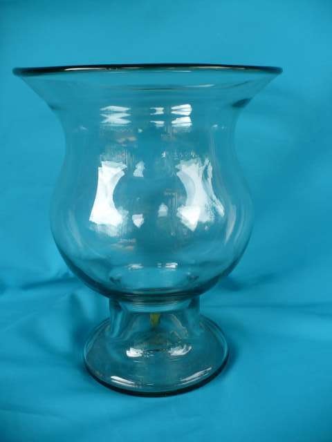 LARGE & HEAVY CLEAR GLASS VASE