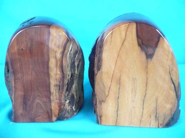 MAGNIFICENT PAIR OF HARDWOOD BOOK ENDS