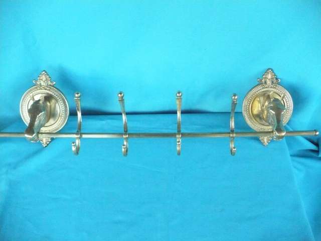 STUNNING  VINTAGE BRASS COAT/HAT HALL HANGER