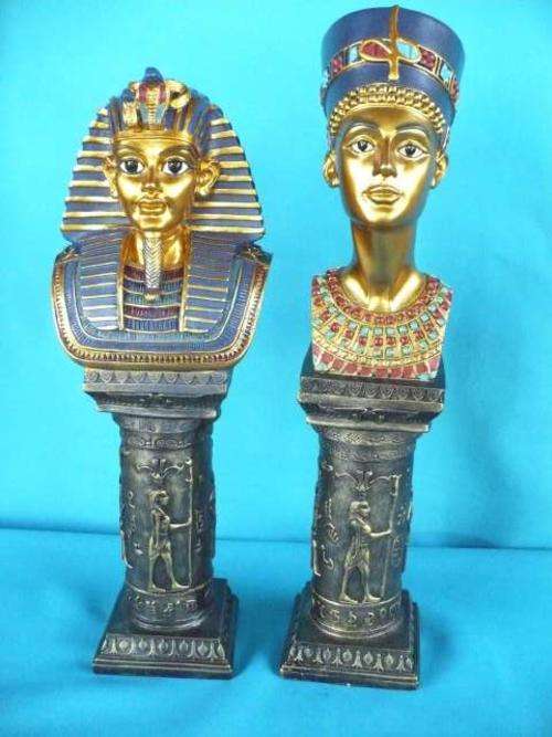 STUNNING PAIR  EGYPTIAN ROYALTY BUSTS