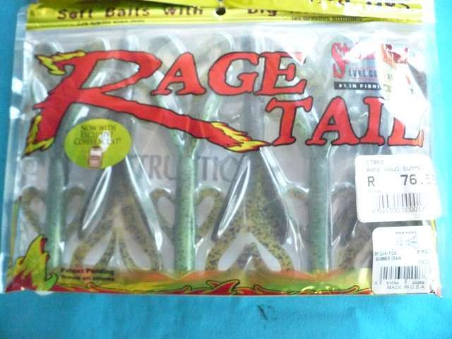 STRIKE KING RAGE TAIL RAGE HAWG SUMMER CRAW LURES 6 PKT