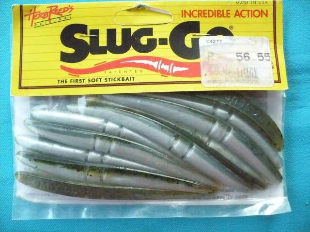 HERB REED'S SLUG GO LURES 4.5" MOSS SHAD 10 PACKET OF 10