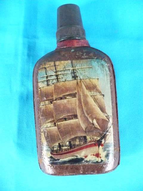 HALF JACK BOTTLE  COVERED WITH LEATHER